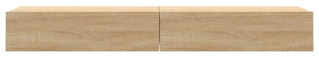 Móveis de TV com luzes LED 2 pcs 60x35x15,5 cm carvalho sonoma