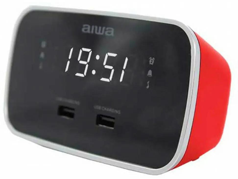 Rádio Despertador Aiwa CRU19RD Vermelho