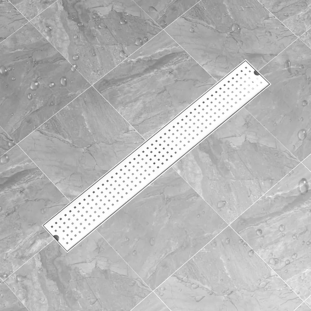 146021 vidaXL Dreno de chuveiro com pontos 83x14 cm aço inoxidável