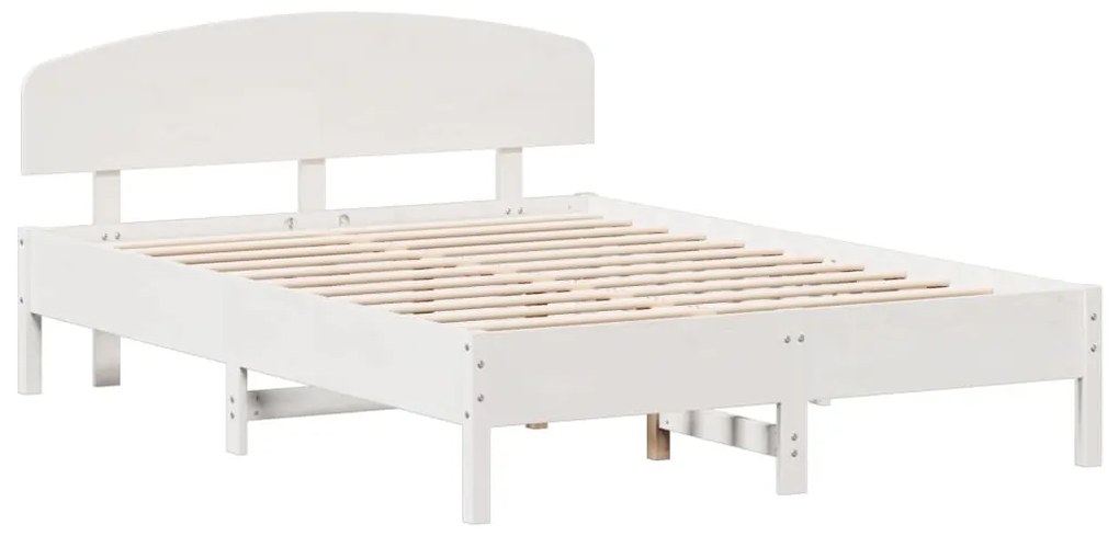 Cama sem colchão 160x200 cm madeira de pinho maciça branco