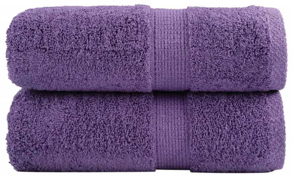 vidaXL Toalhas de rosto premium SOLUND 2 peças Roxo 30x30 cm 600 g/m²