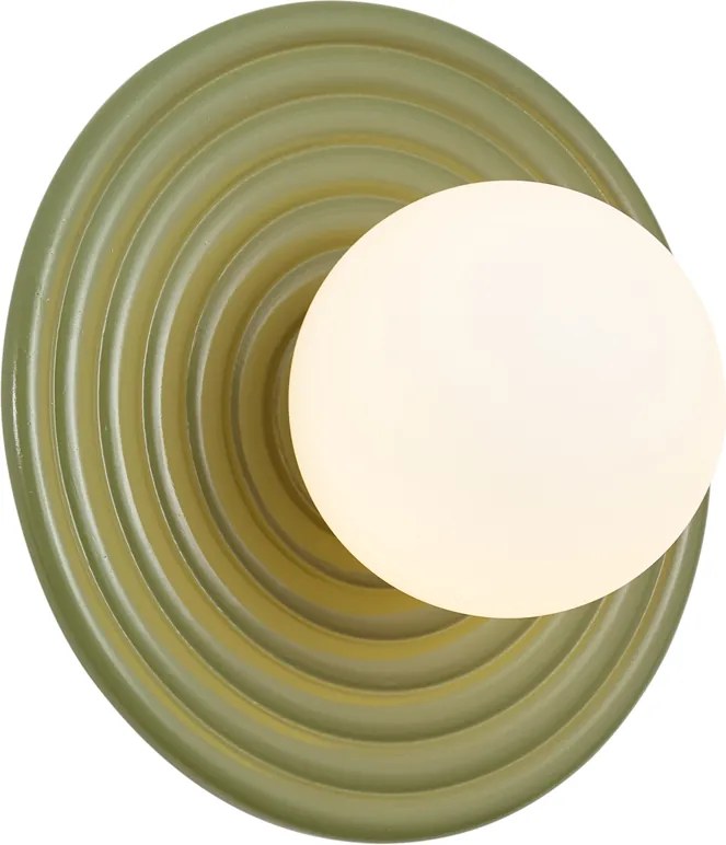 Candeeiro de Parede Retro Verde com Opala Redonda 20cm IP44 - Lila