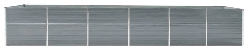 Canteiro elevado de jardim 480x80x77cm aço galvanizado cinzento
