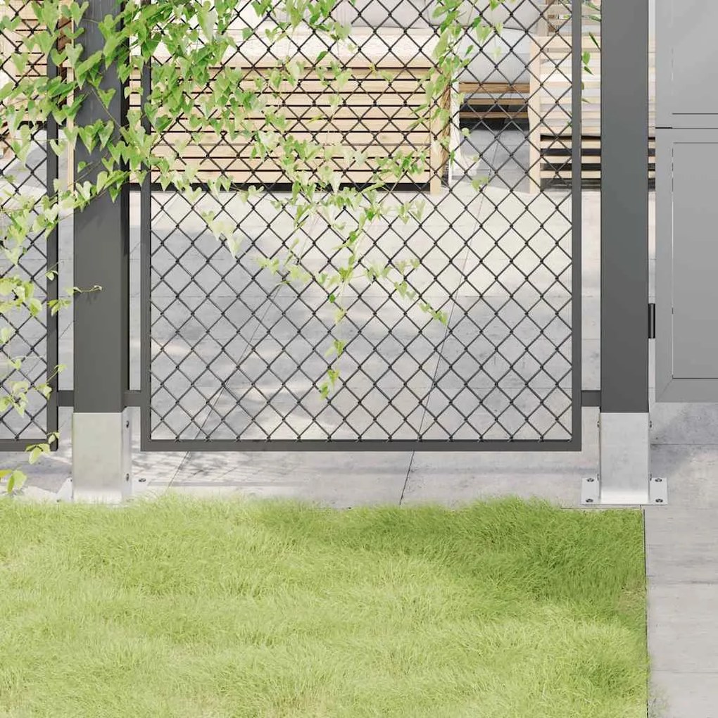 vidaXL Bases de poste quadradas 12 pcs prata 91x91 mm aço galvanizado