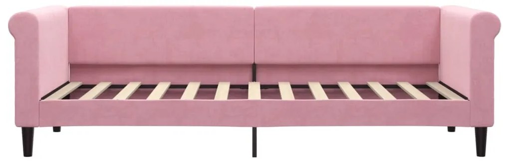 Sofá-cama com gavetão e gavetas 80x200 cm veludo rosa