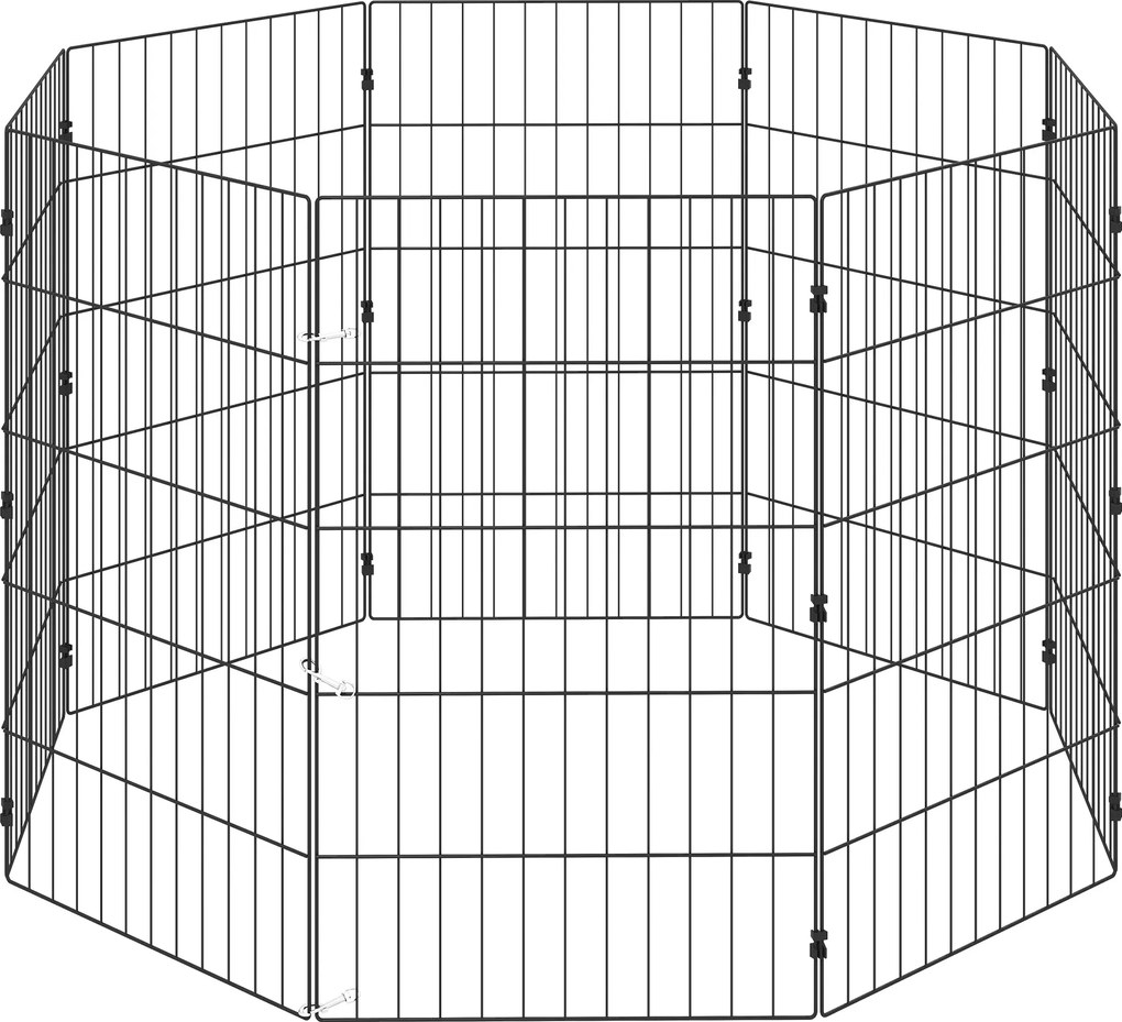 PawHut Recinto para Cães Recinto Expansível Dobrável em Metal 50x80 cm Preto | Aosom Portugal
