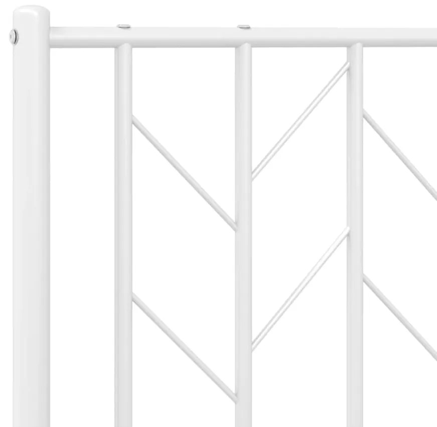 Estrutura de cama com cabeceira 75x190 cm metal branco