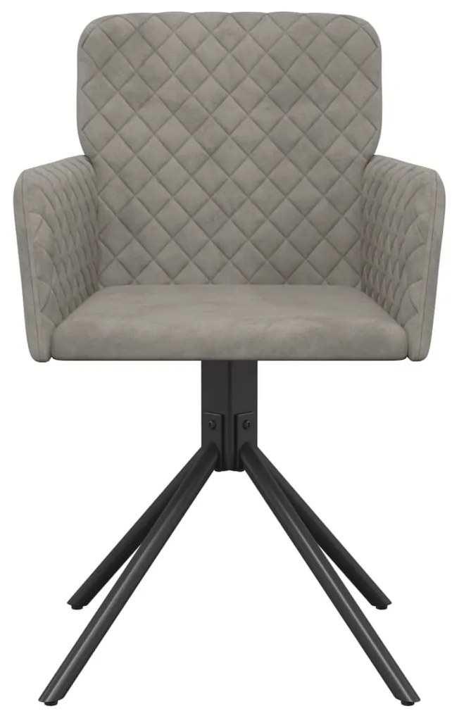 Cadeiras de jantar giratórias 2 pcs veludo cinzento-claro