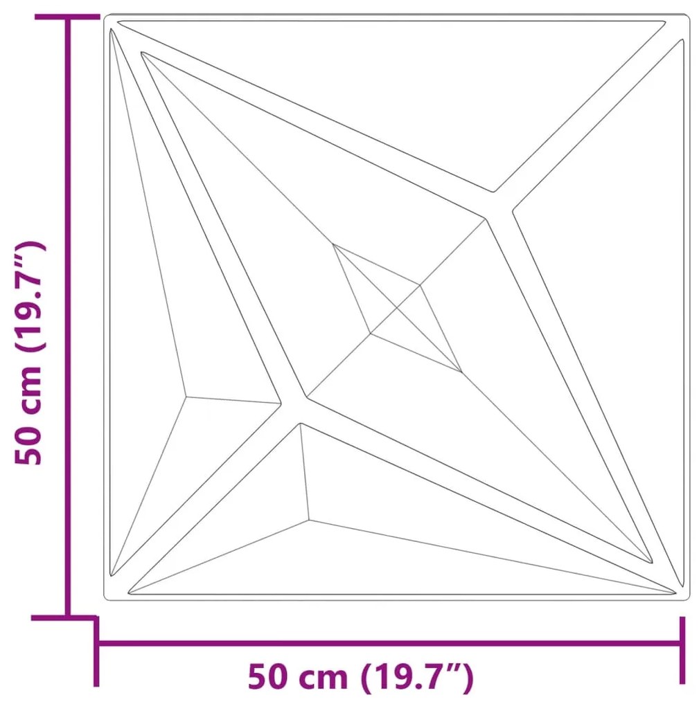 Painéis de parede 48 pcs 50x50 cm 12m² XPS estrela verde