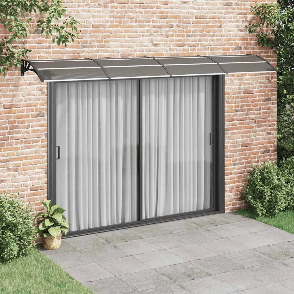 Toldo para porta 400x75 cm policarbonato preto