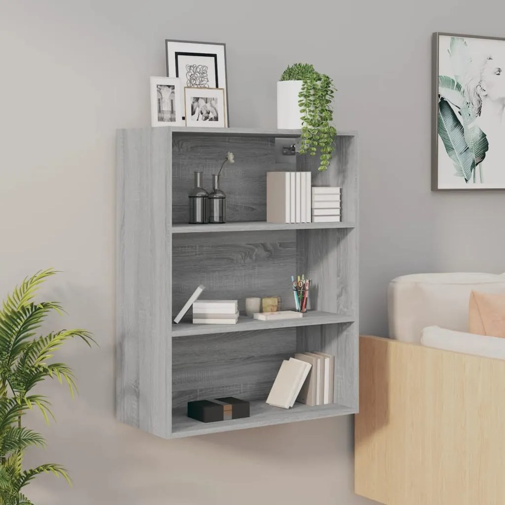 vidaXL Armário de parede suspenso 69,5x32,5x90 cm Gray Sonoma