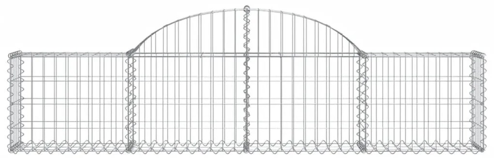 Cestos gabião arqueados 6 pcs 200x30x40/60 cm ferro galvanizado