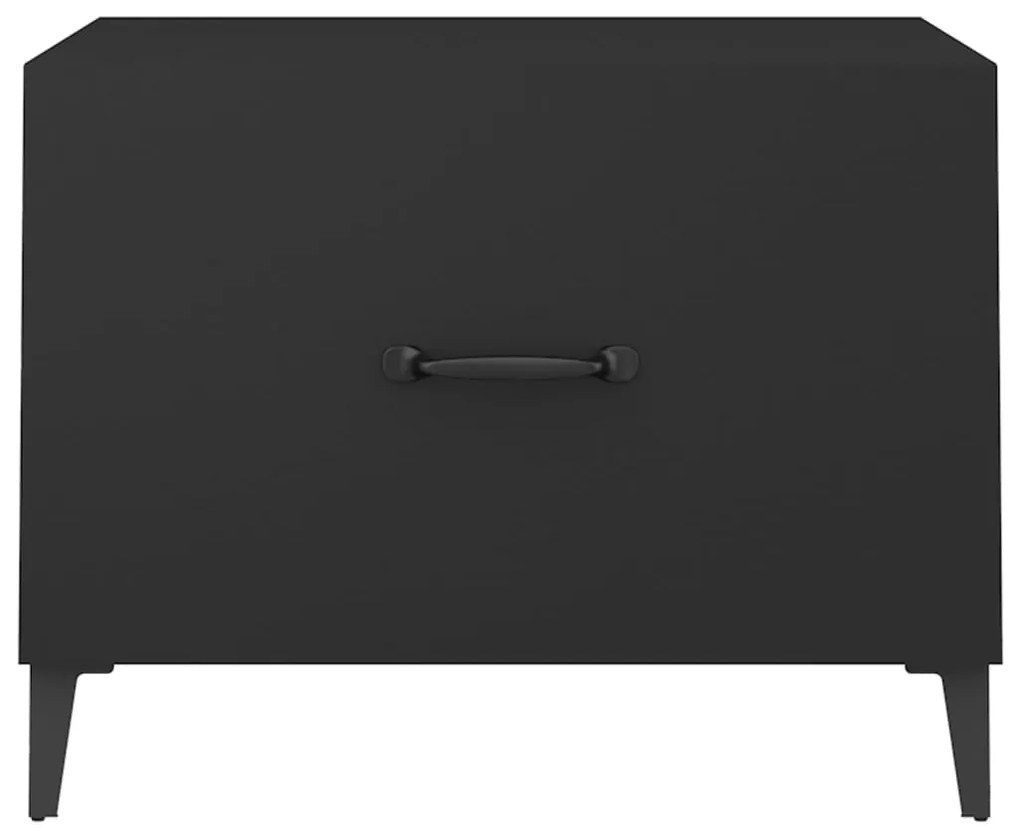 Mesas de centro com pernas de metal 2 pcs 50x50x40 cm preto