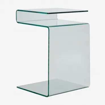 Mesa De Cabeceira 40x35 Cm Em Vidro Diora Transparente - Sklum