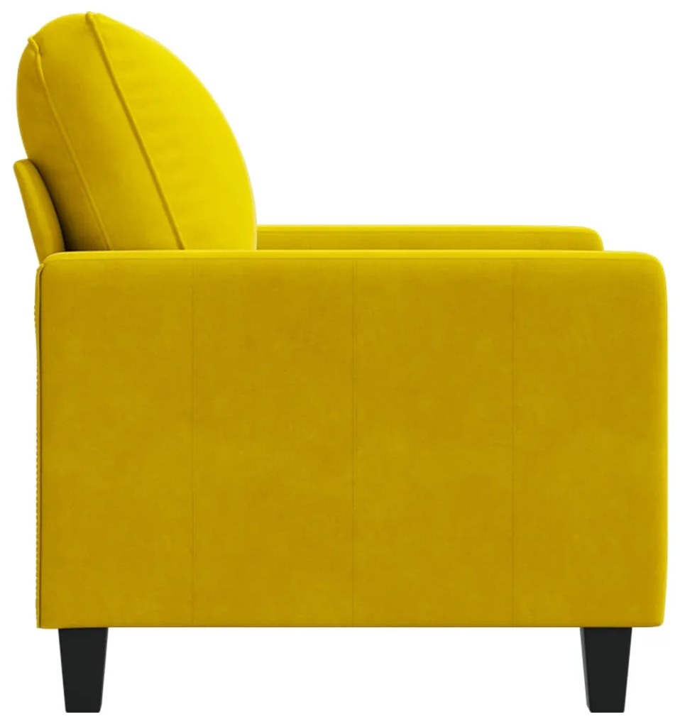 Poltrona 60 cm veludo amarelo