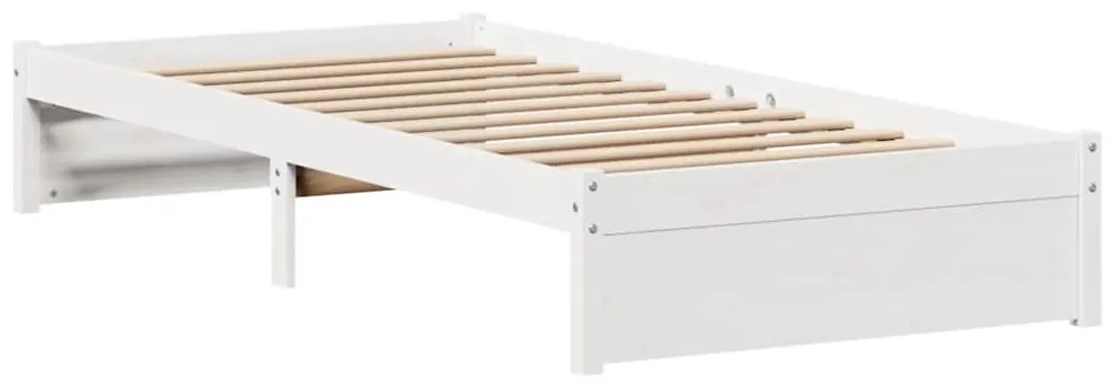 Cama sem colchão 90x200 cm madeira de pinho maciça branco