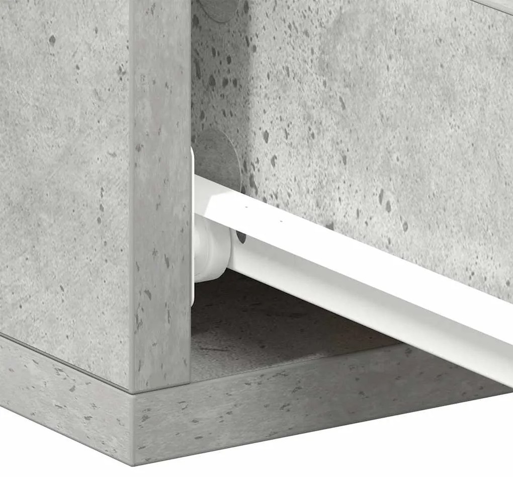 Mesa cabeceira suspensa 2pcs derivados madeira cinzento cimento