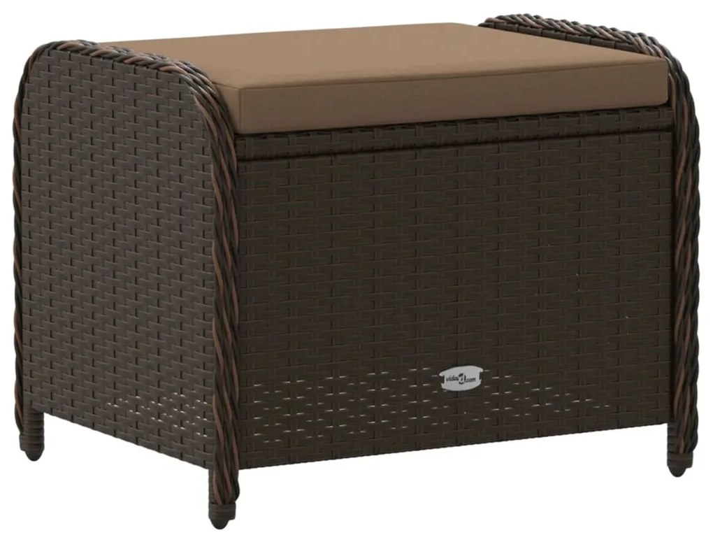 Banco de jardim com almofadão 58x46x46 cm vime PE castanho