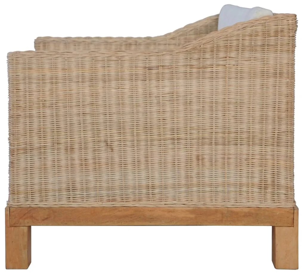 3 pcs conjunto de sofás com almofadões vime natural