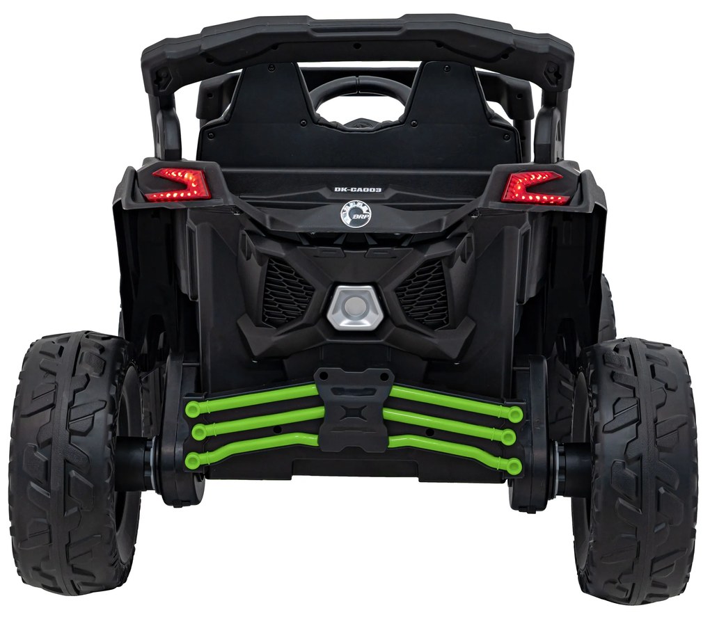 Carro elétrico para Crianças 24V 4x4 ATV CAN-AM Maverick Rodas de EVA, Assento de couro Verde