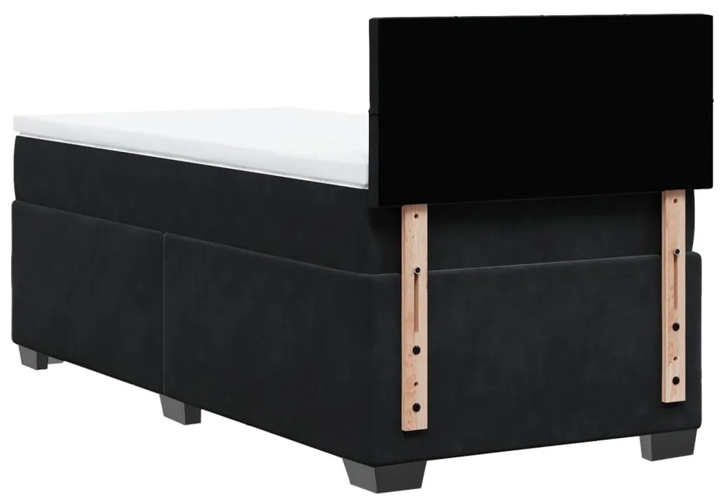 Cama com molas/colchão 90x200 cm veludo preto