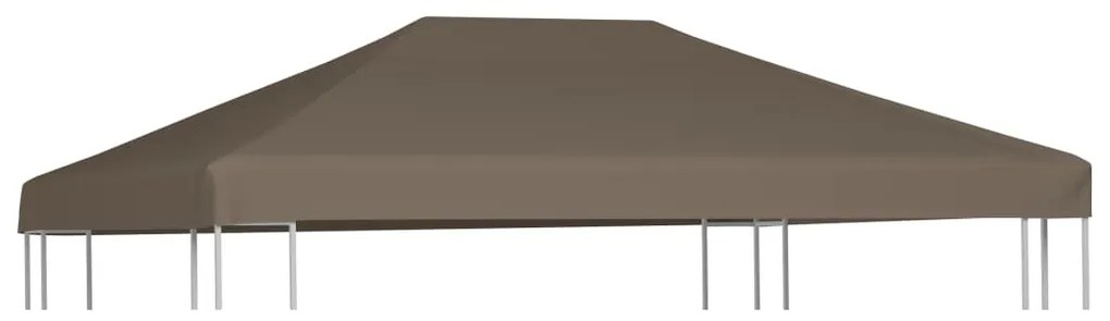vidaXL Cobertura de gazebo 310 g/m² 3x4 m cinzento-acastanhado