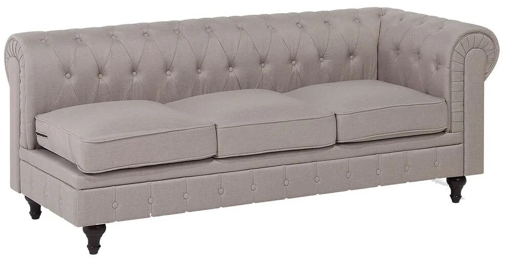 Sofá de canto à esquerda 6 lugares em tecido creme CHESTERFIELD Beliani