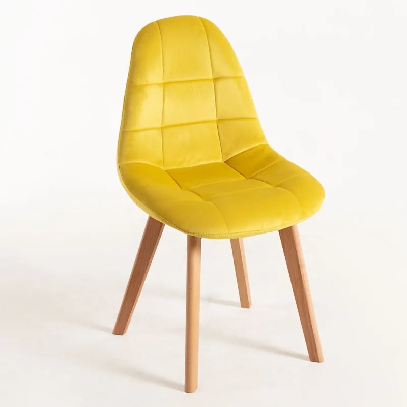 Cadeira Kelen Veludo - Amarelo