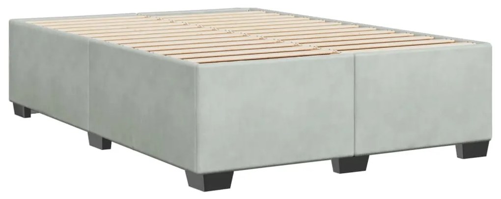 Estrutura de cama sem colchão 140x190 cm veludo cinzento-claro