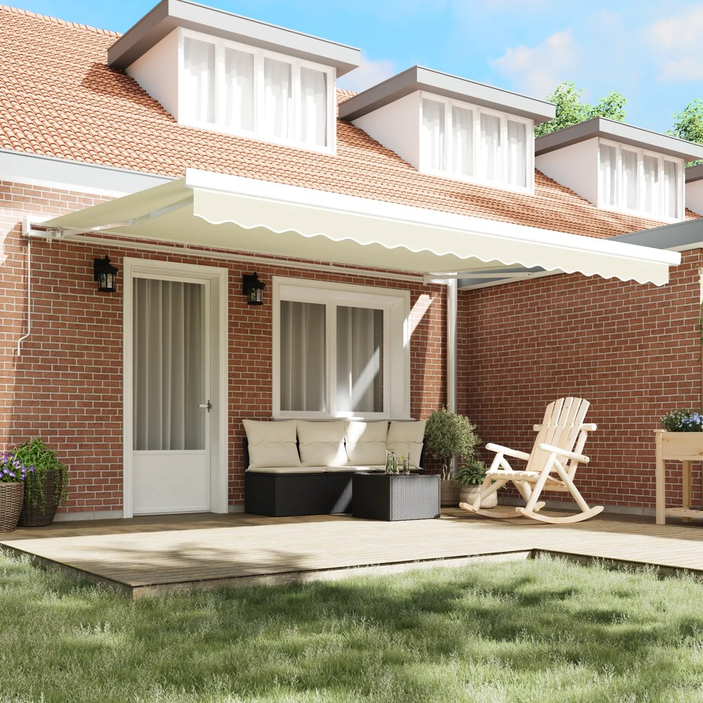 Toldo Retrátil Manual Creme 450x300 cm
