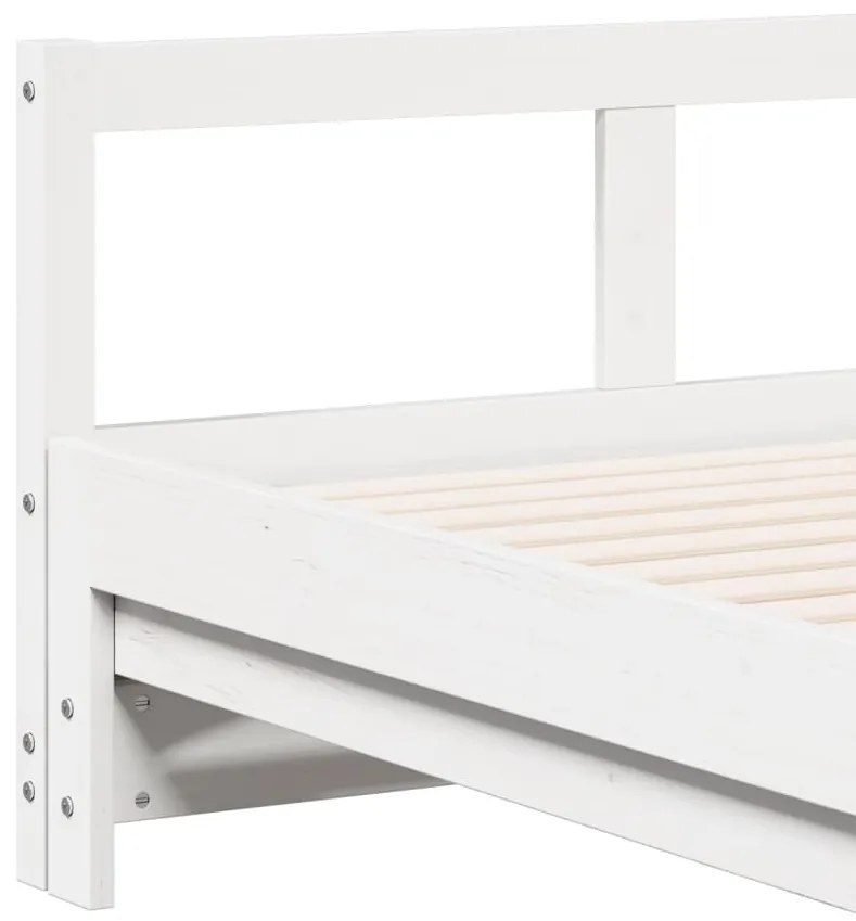 Sofá-cama sem colchão 90x200 cm madeira de pinho maciça branco