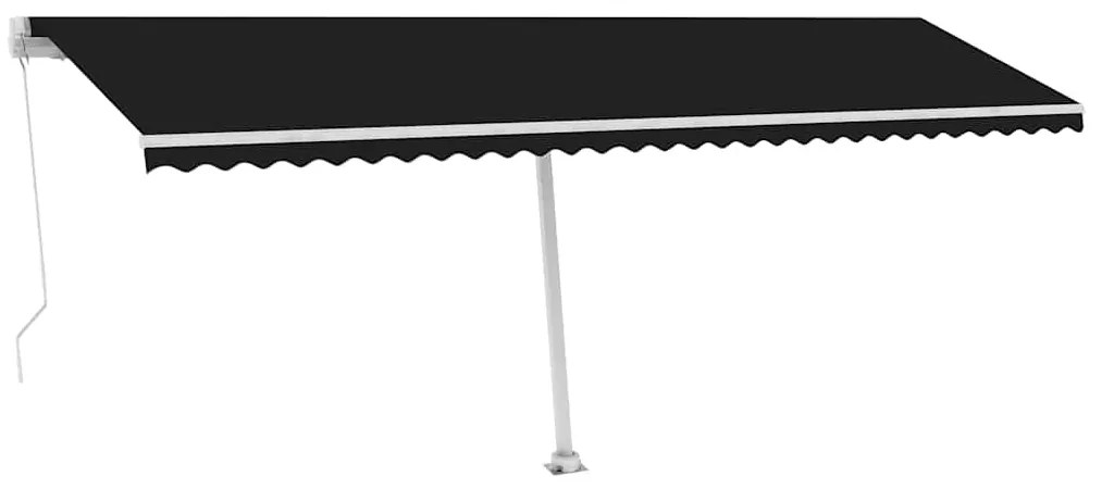 Toldo retrátil manual com LED 600x300 cm antracite
