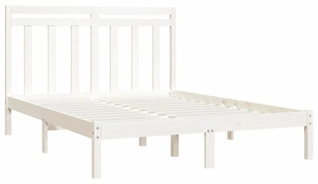 Estrutura de cama 120x200 cm madeira maciça branco