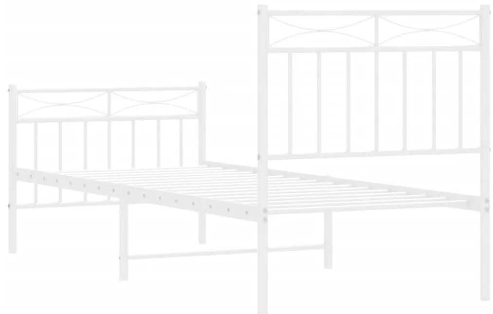 Estrutura de cama com cabeceira e pés 80x200 cm metal branco