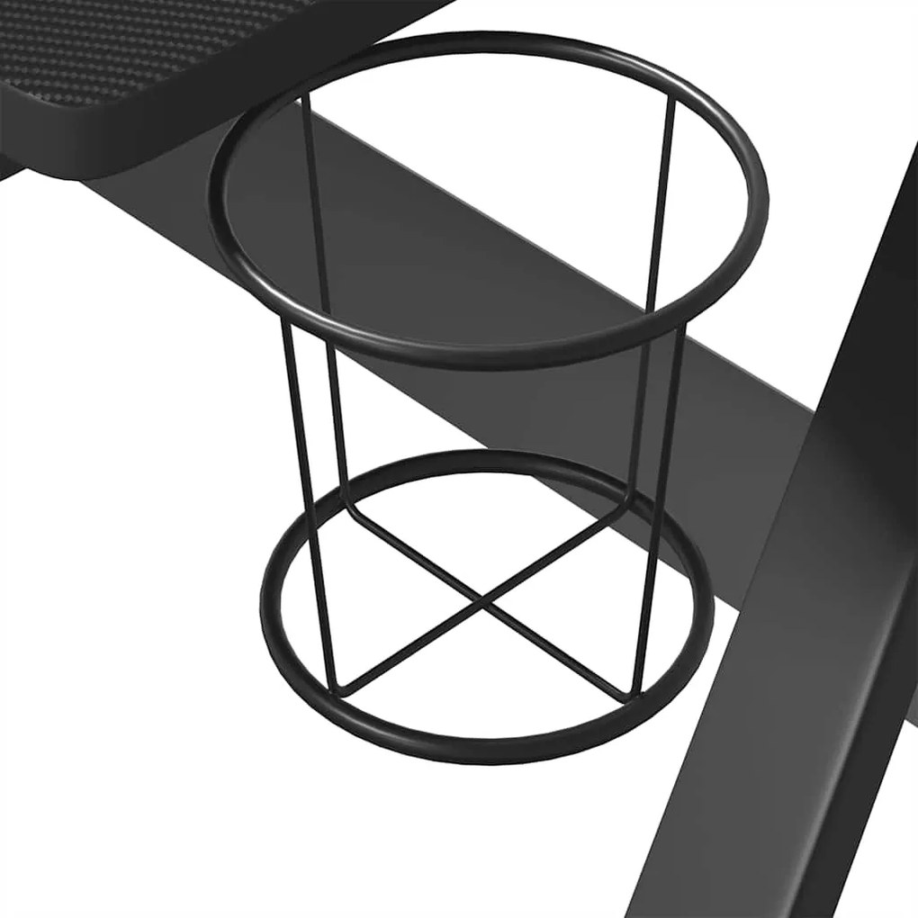 Secretária de gaming c/ pernas em forma de ZZ 90x60x75 cm preto