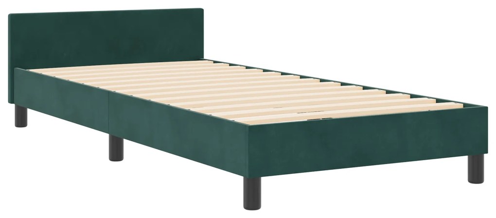 Cama vidaXL Verde Escuro 90x200 cm Veludo