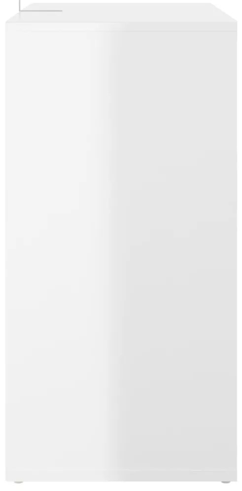 Armário para sapatos 60x35x70 cm contraplacado branco brilhante