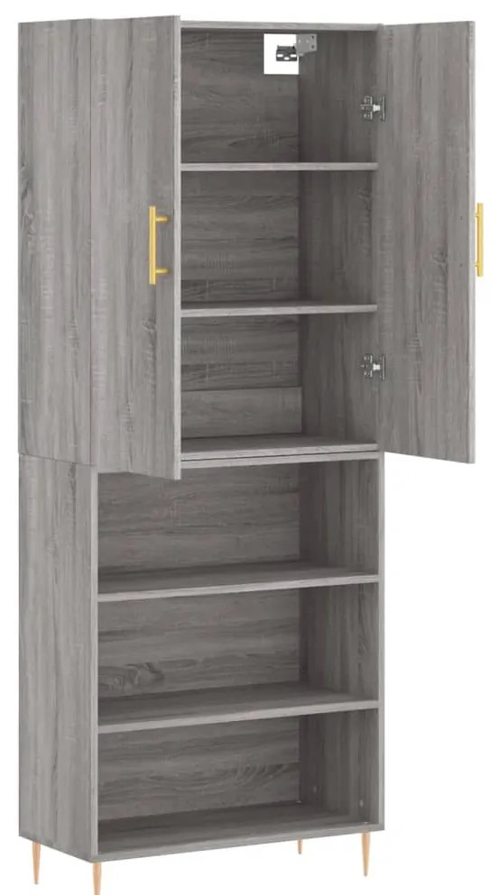 Armário alto 69,5x34x180 cm derivados de madeira sonoma cinza