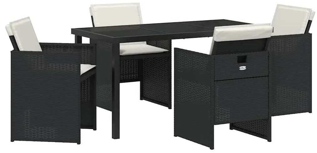 Conjunto de Jantar de Jardim com 5 Peças da com Almofadas em Rattan Si
