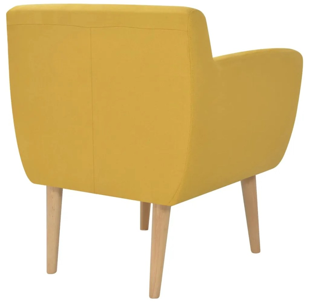 Poltrona em tecido amarelo