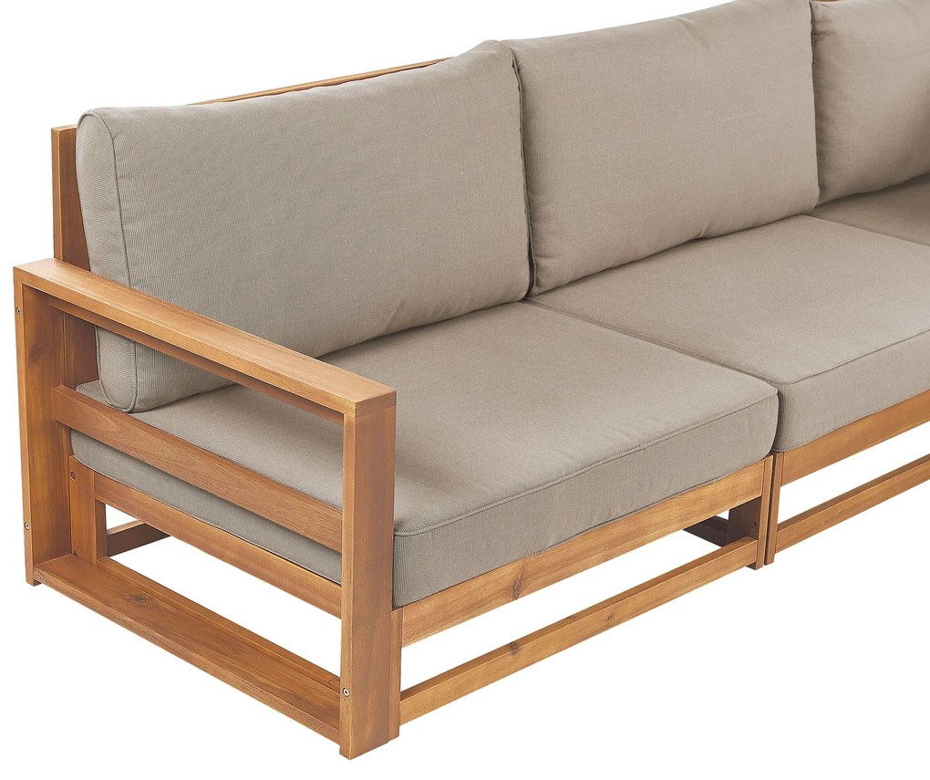 Sofá de jardim 3 lugares em madeira de acácia certificada clara TRANI Beliani