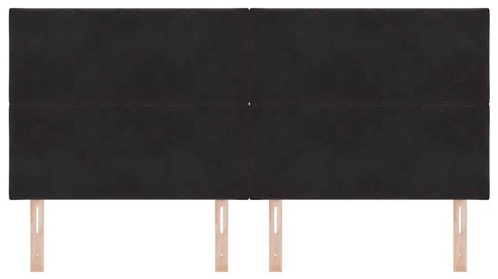 Cabeceira LED - Design em Blocos de Diamante - Preto - 200 cm - Veludo