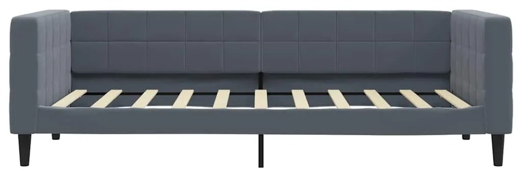 Sofá-cama 90x190 cm veludo cinzento-escuro