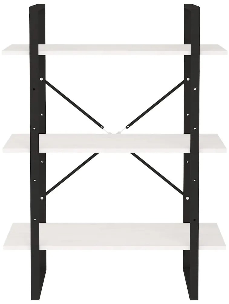 Estante com 3 prateleiras 80x30x105 cm pinho maciço branco