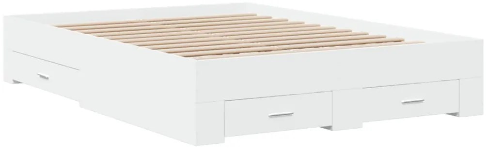 Estrutura de cama c/ gavetas 140x190cm derivados madeira branco