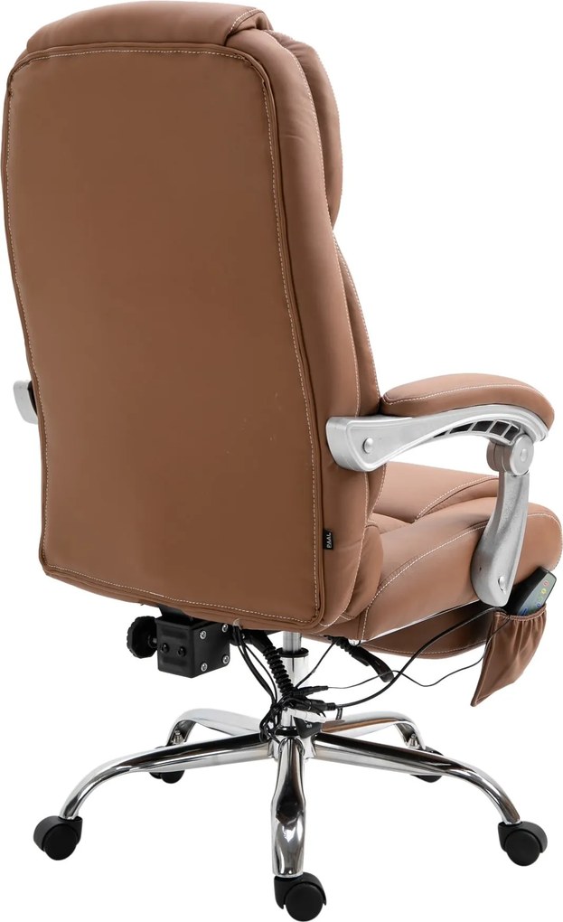 Cadeira de escritório Pacific com função de massagem castanho claro