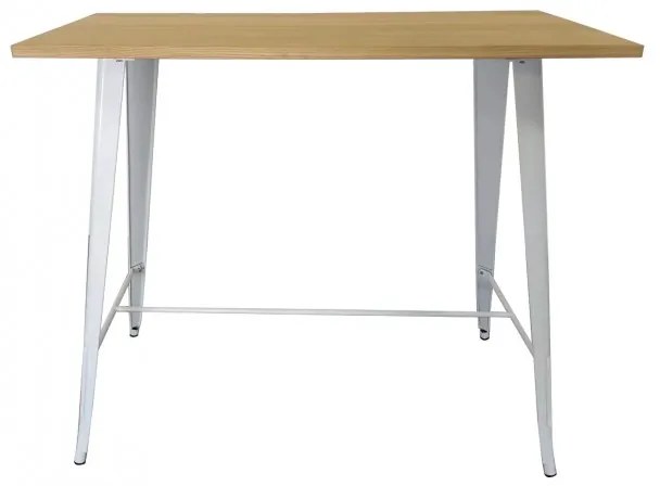 Mesa Cozinha e Sala de Jantar  Mesa TOL, alta, aço, branca, madeira, 20x60 cms
