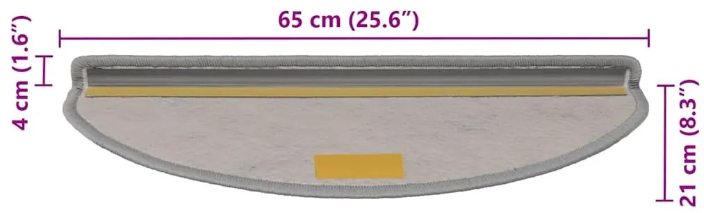Tapetes escada adesivos aspeto sisal 30pcs 65x21x4 cm prateado