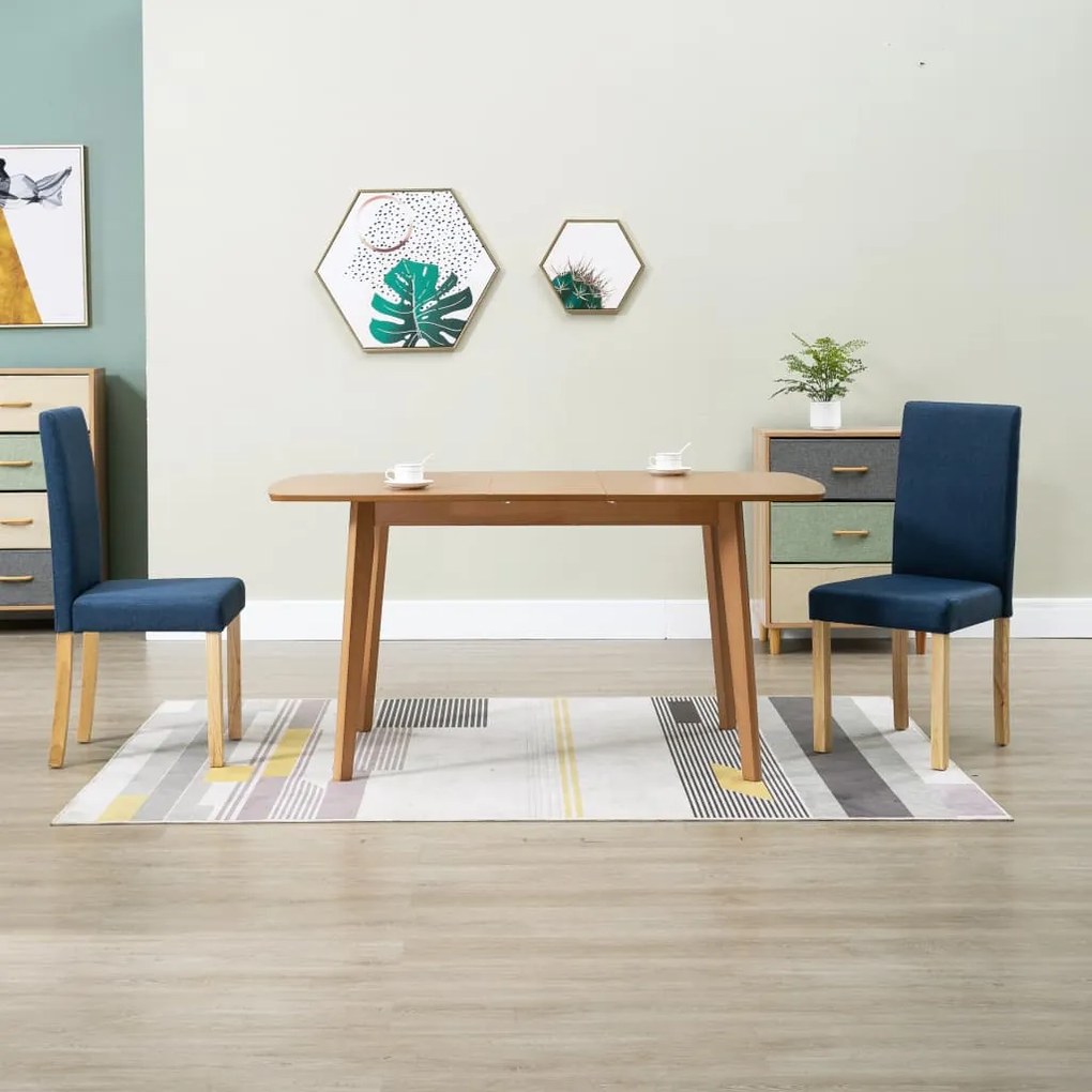 vidaXL Cadeiras de jantar 2 pcs tecido azul
