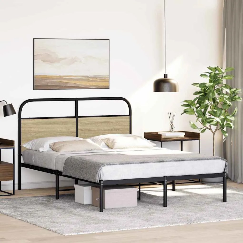 Estrutura cama s/ colchão derivados de madeira carvalho sonoma